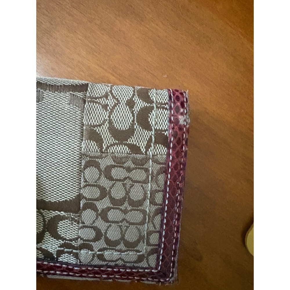 Coach Patchwork Signature Wallet Python Trim Burg… - image 10